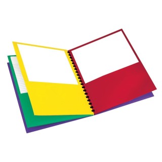Oxford® Paper 8-Pocket Folders, Letter Size, Assorted Colors