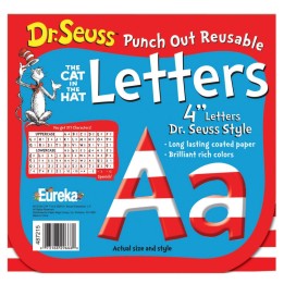 Eureka® Dr. Seuss™ Stripes Reusable Punch Out Deco Letters, 4", 217 Pieces