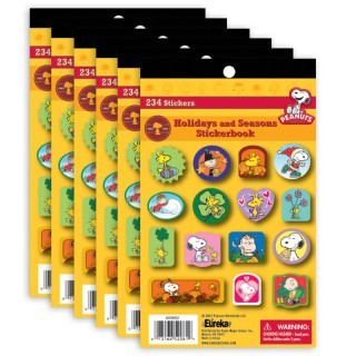 Eureka® Peanuts® Seasons and Holidays Sticker Book, Pack of 6