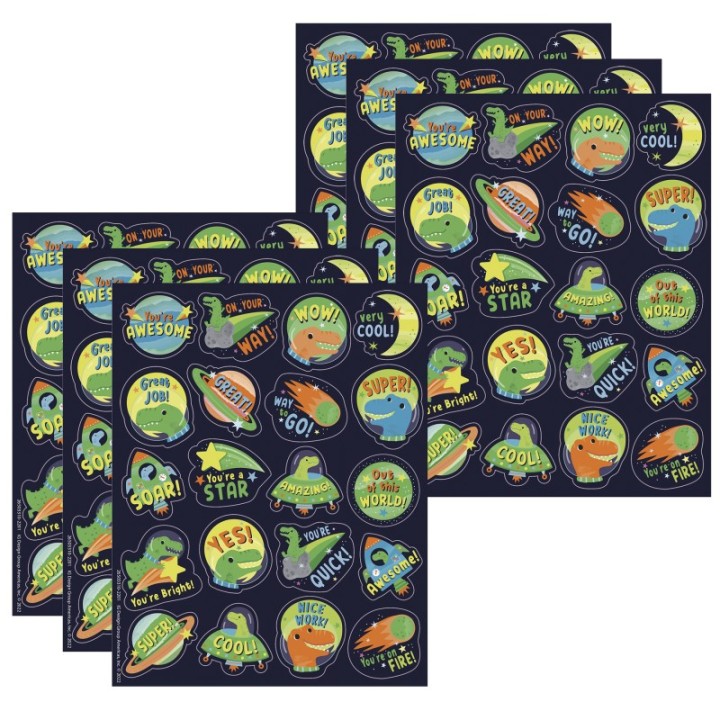 Eureka® Dinosaur Dinosaur Breath Scented Stickers, 80 Per Pack, 6 Packs