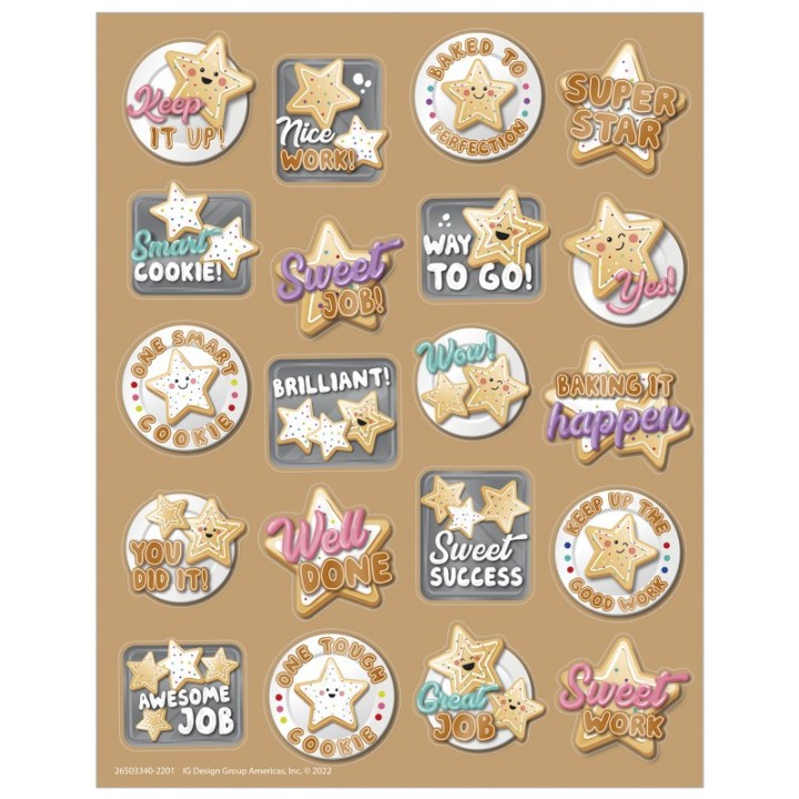Eureka® Star Cookies Sugar Cookie Scented Stickers, Pack of 80