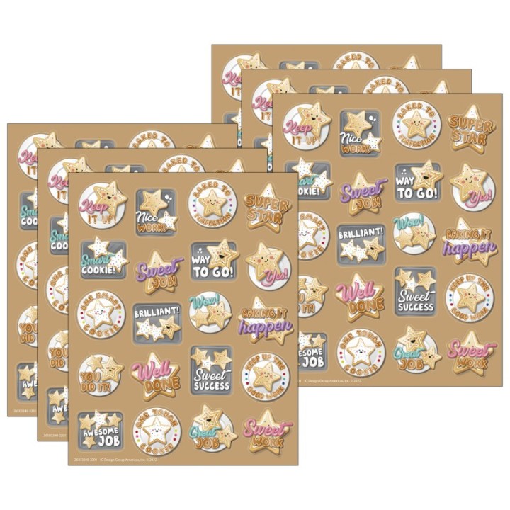 Eureka® Star Cookies Sugar Cookie Scented Stickers, 80 Per Pack, 6 Packs