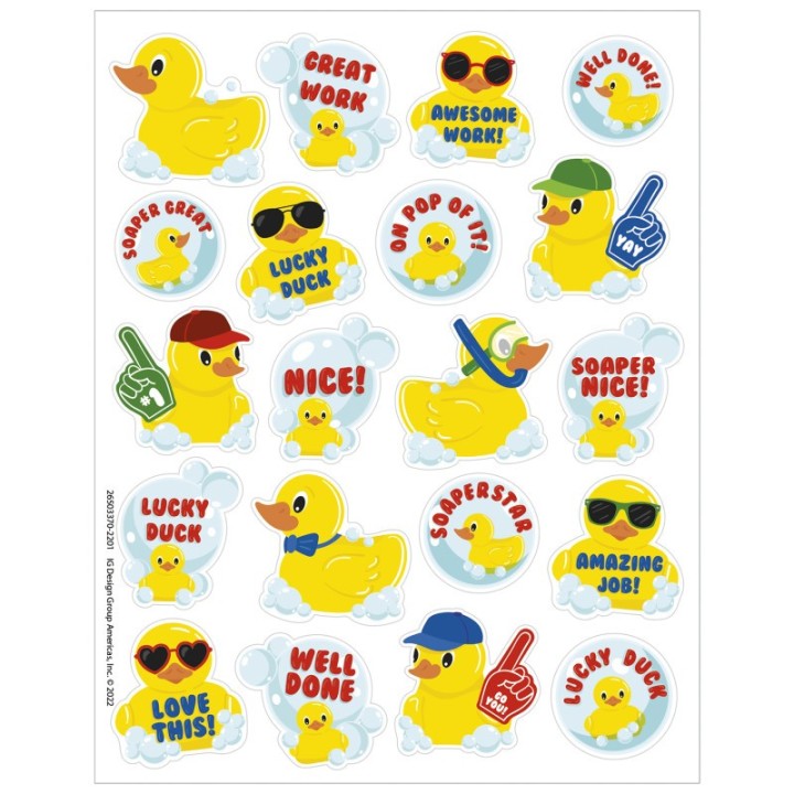 Eureka® Rubber Duckies Bubblebath Scented Stickers, Pack of 80