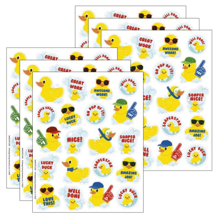 Eureka® Rubber Duckies Bubblebath Scented Stickers, 80 Per Pack, 6 Packs
