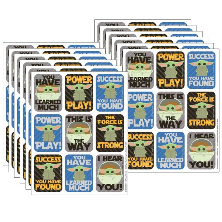 Eureka® Star Wars™ The Mandalorian Giant Stickers, 36 Per Pack, 12 Packs