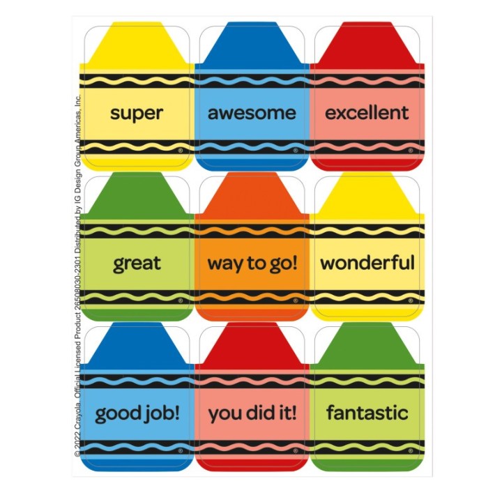 Eureka® Crayola® Giant Stickers, Pack of 36