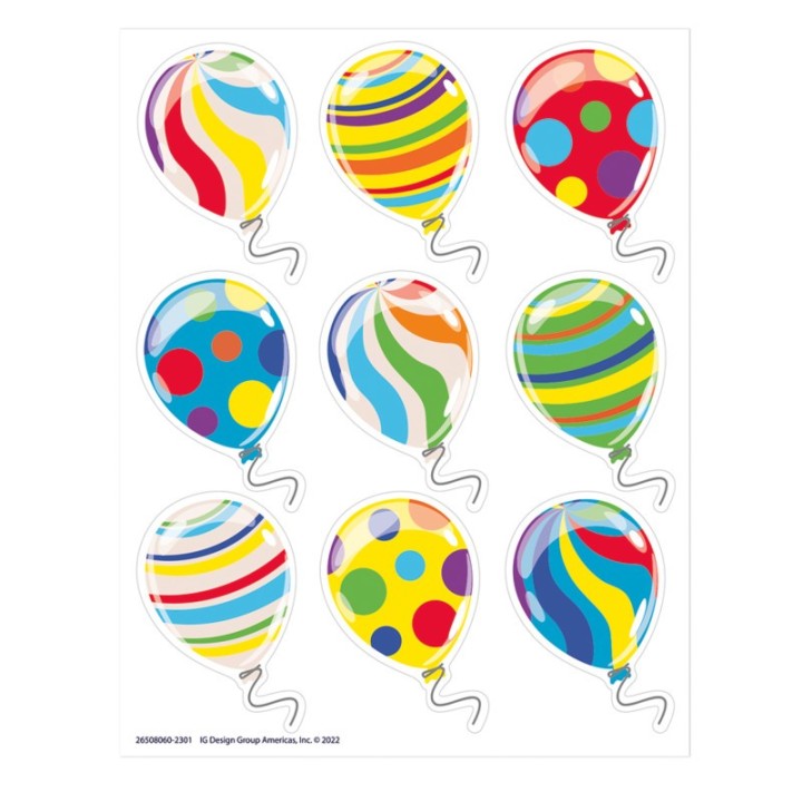 Eureka® Celebration Balloons Giant Stickers, Pack of 36