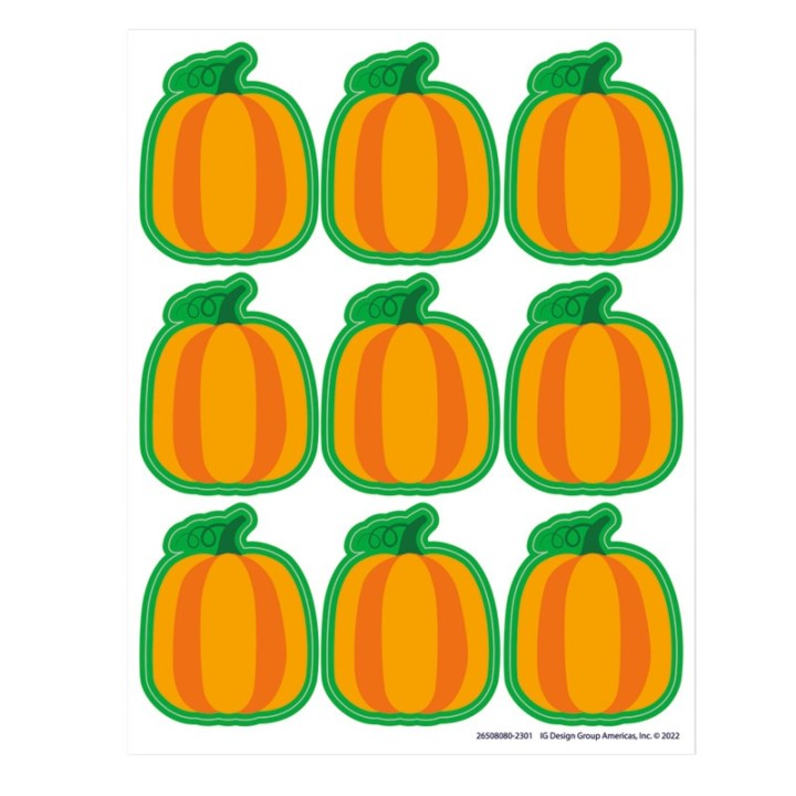 Eureka® Fall Pumpkin Giant Stickers, Pack of 36