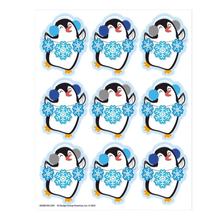 Eureka® Winter Penguin Giant Stickers, 36 Per Pack, 12 Packs