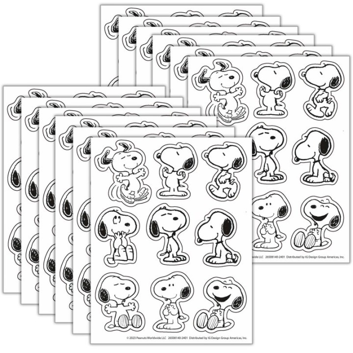 Eureka® Peanuts® Snoopy Giant Stickers, 36 Per Pack, 12 Packs