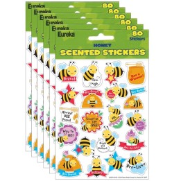 Eureka® Honey Scented Stickers, 80 Per Pack, 6 Packs