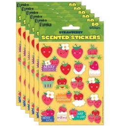 Eureka® Strawberry Scented Stickers, 80 Per Pack, 6 Packs