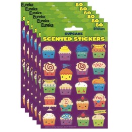 Eureka® Cupcake Scented Stickers, 80 Per Pack, 6 Packs
