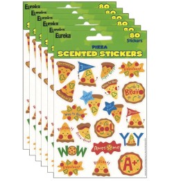 Eureka® Pizza Scented Stickers, 80 Per Pack, 6 Packs