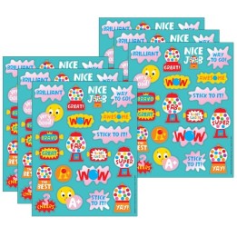 Eureka® Bubblegum Scented Stickers, 80 Per Pack, 6 Packs