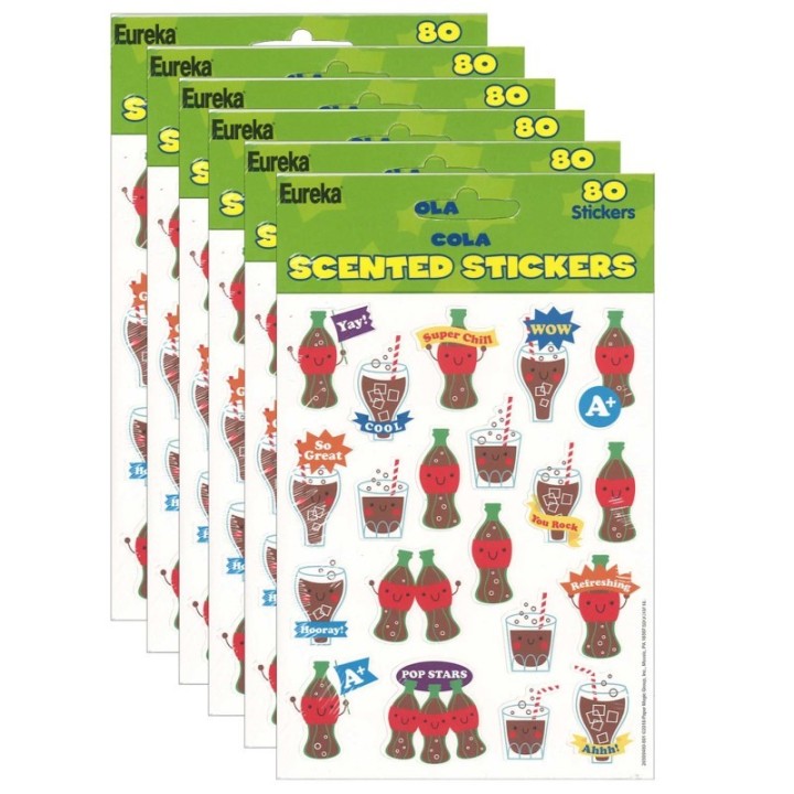 Eureka® Cola Scented Stickers, 80 Per Pack, 6 Packs