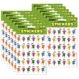 Eureka® Pencil Smiley Faces Theme Stickers, 120 Per Pack, 12 Packs