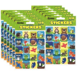 Eureka® Woodland Creatures Theme Stickers, 120 Per Pack, 12 Packs