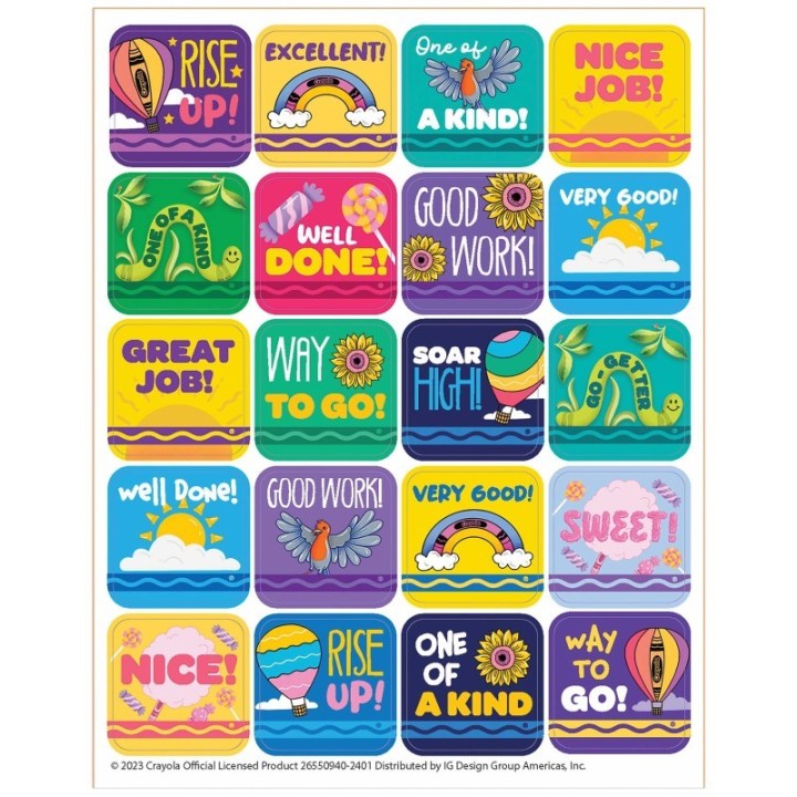 Eureka® Crayola® Colors of Kindness Theme Stickers, Pack of 120
