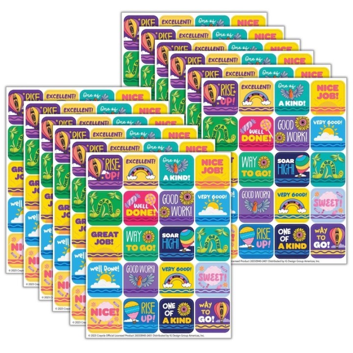 Eureka® Crayola® Colors of Kindness Theme Stickers, 120 Per Pack, 12 Packs