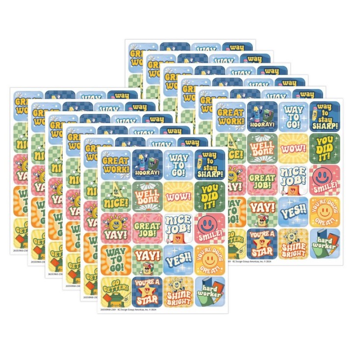 Eureka® S'Cool Era Theme Stickers, 120 Per Pack, 12 Packs