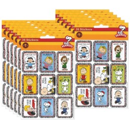 Eureka® Peanuts® Motivational Sticker, 36 Per Pack, 12 Packs