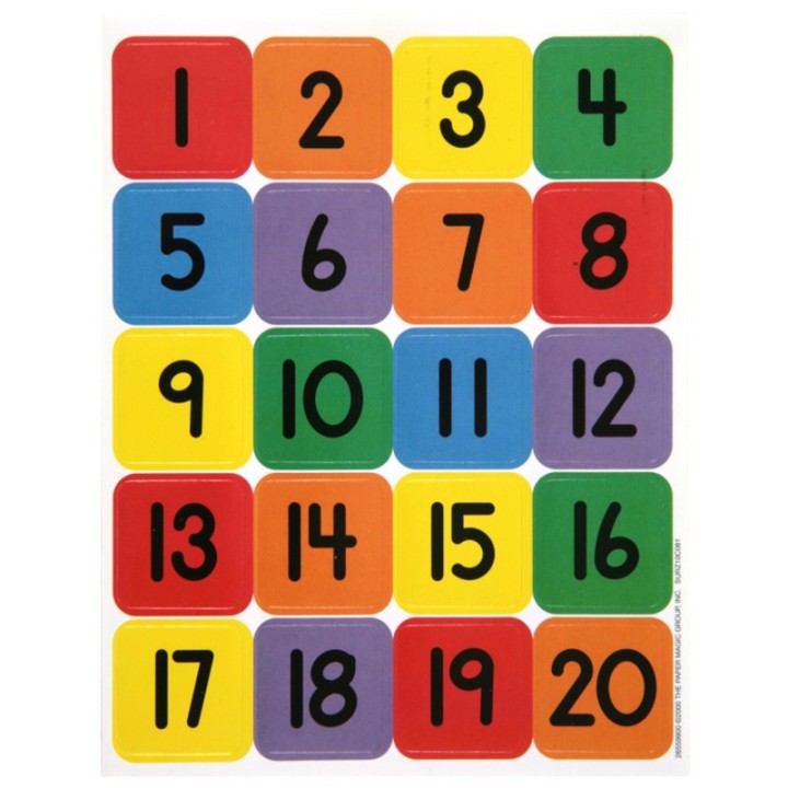 Eureka® Numbers (1-20) Theme Stickers, Pack of 120