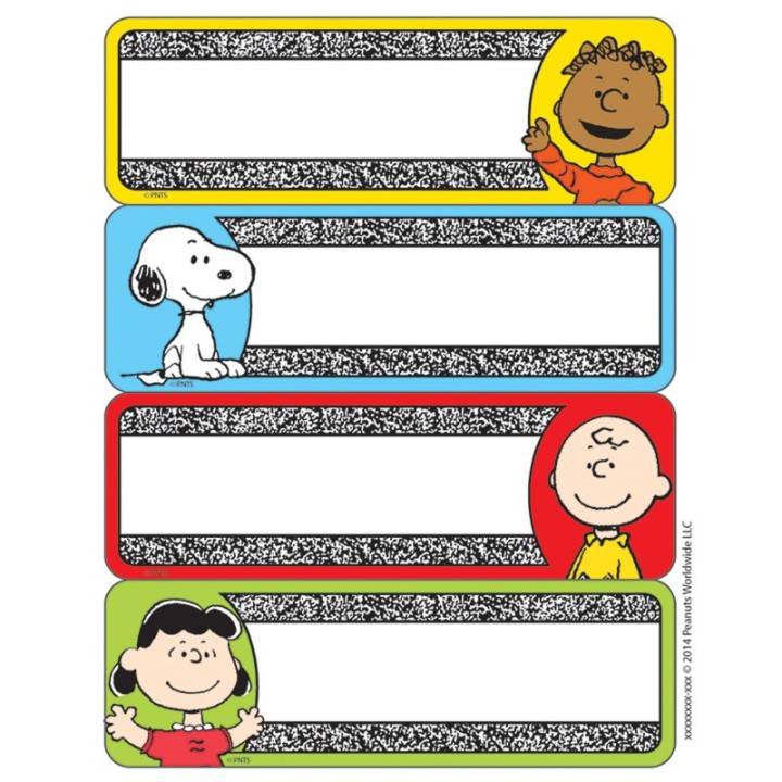Eureka® Peanuts® Composition Label Stickers, Pack of 56