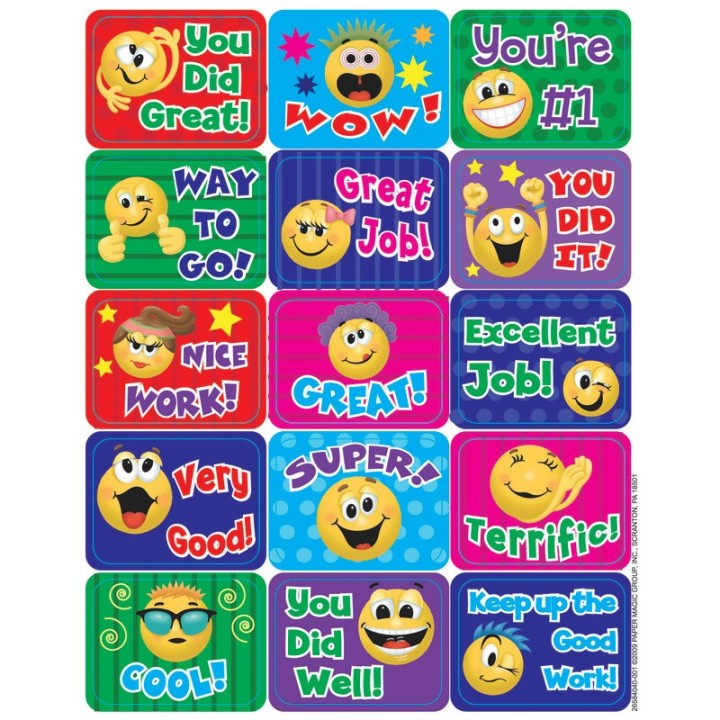 Eureka® Emoticons Success Stickers, Pack of 120
