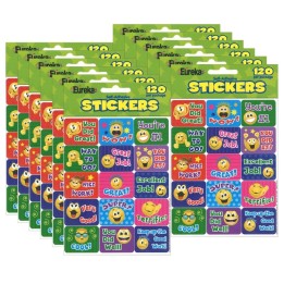 Eureka® Emoticons Success Stickers, 120 Per Pack, 12 Packs