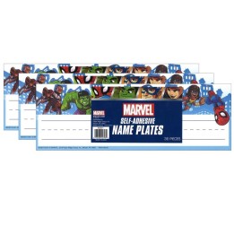 Eureka® Marvel™ Super Hero Self-Adhesive Name Plates, 36 Per Pack, 3 Packs