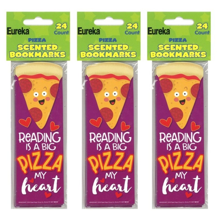 Eureka® Pizza Scented Bookmarks, 24 Per Pack, 3 Packs