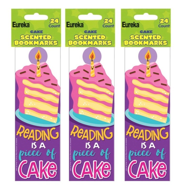 Eureka® Cake Scented Bookmarks, 24 Per Pack, 3 Packs