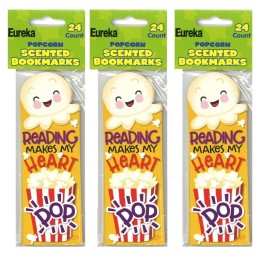 Eureka® Popcorn Scented Bookmarks, 24 Per Pack, 3 Packs