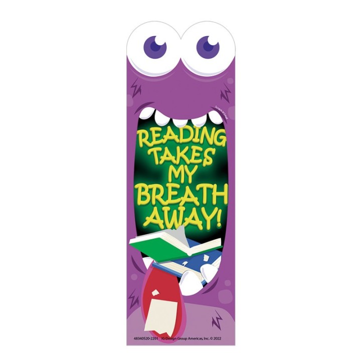 Eureka® Reading Takes My Breath Away Monster Breath Scented Bookmarks, Pack of 24