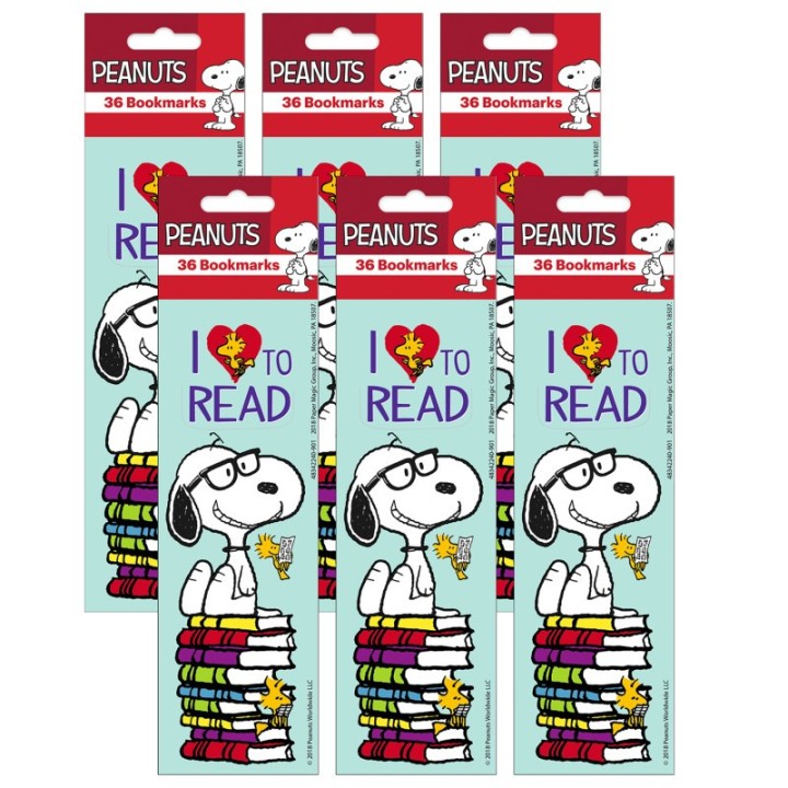 Eureka® Peanuts® Reading Bookmark, 36 Per Pack, 6 Packs