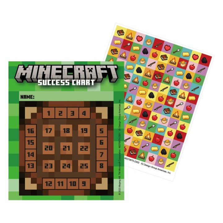 Eureka® Minecraft Mini Reward Charts with Stickers, Pack of 36