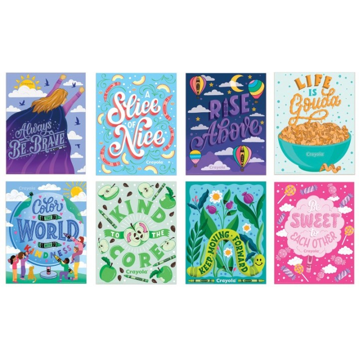 Eureka® Crayola® Colors of Kindness Mini Poster Set, 8 Posters