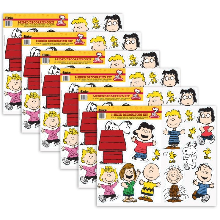 Eureka® Peanuts® Classic Characters 2-Sided Deco Kit, 6 Kits