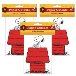 Eureka® Snoopy® on Dog House Paper Cut Outs, 36 Per Pack, 3 Packs