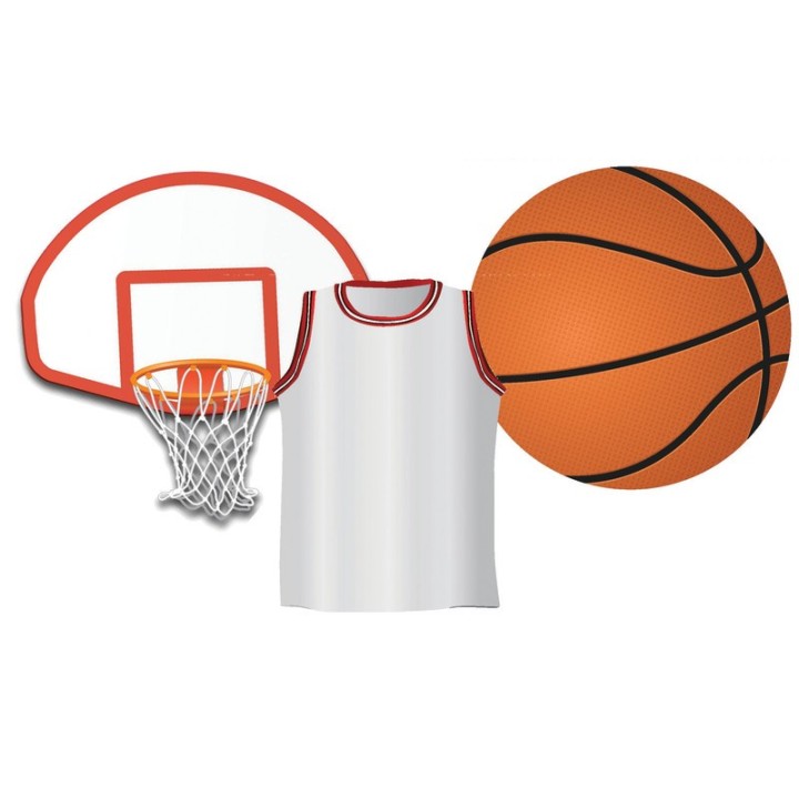 Eureka® Basketball Assorted Cut Outs, Pack of 36