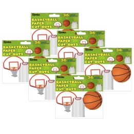 Eureka® Basketball Assorted Cut Outs, 36 Per Pack, 6 Packs