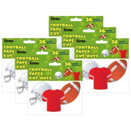 Eureka® Football Assorted Cut Outs, 36 Per Pack, 6 Packs
