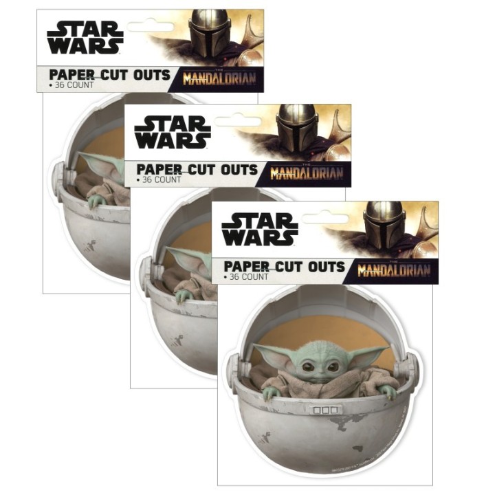 Eureka® Star Wars™ The Mandalorian Paper Cut Outs, 36 Per Pack, 3 Packs