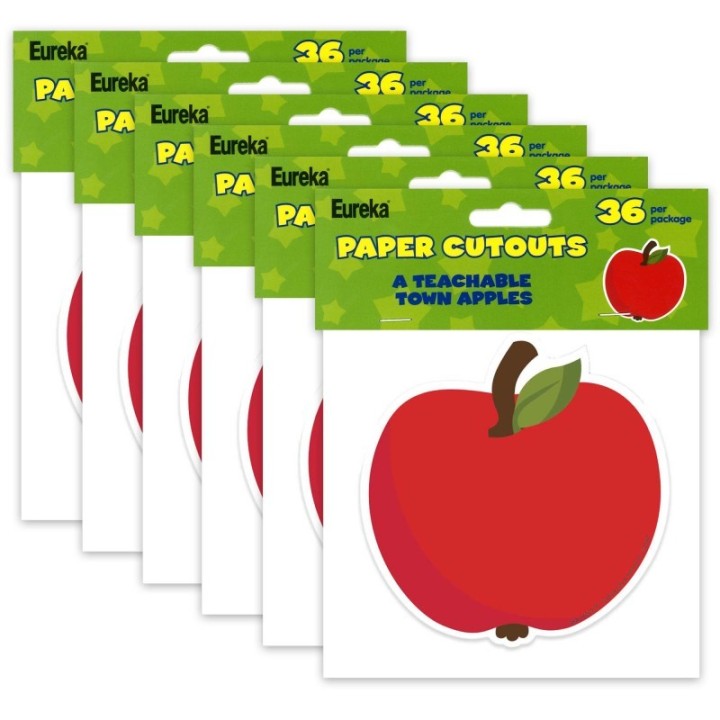 Eureka® A Teachable Town Apples Paper Cut-Outs, 36 Per Pack, 6 Packs