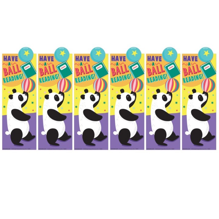 Eureka® Panda Have a Ball Reading Bookmarks, 36 Per Pack, 6 Packs