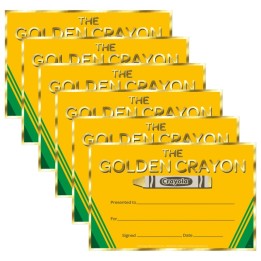 Eureka® Crayola® Gold Crayon Recognition Award, 36 Per Pack, 6 Packs