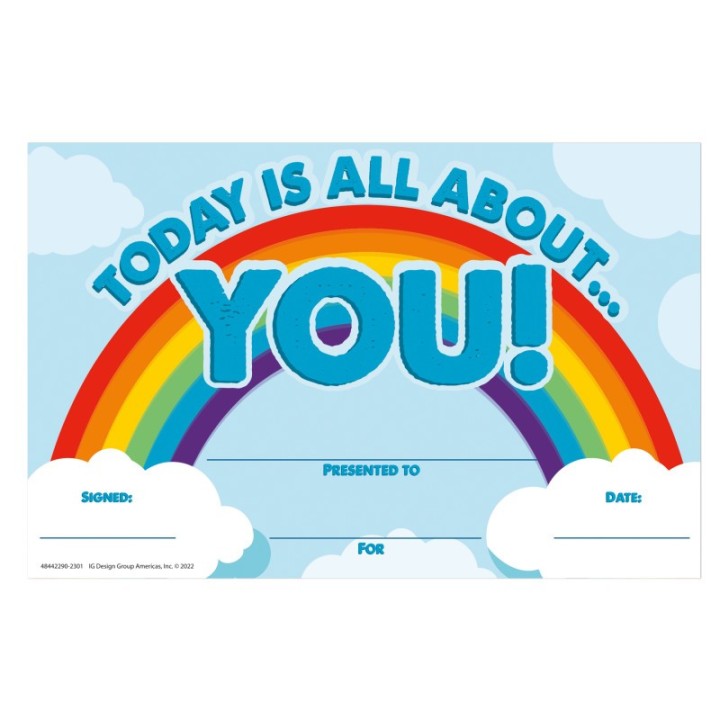 Eureka® Today Is All About You Recognition Award, Pack of 36