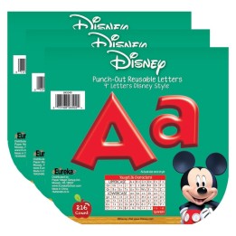 Eureka® Mickey Mouse Clubhouse® Mickey Red Deco 4" Letters, 216 Per Pack, 3 Packs