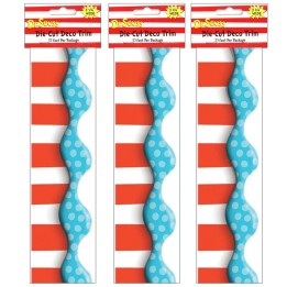 Eureka® Dr. Seuss™ Dimensional Look Extra Wide Die Cut Deco Trim®, 37 Feet Per Pack, 3 Packs